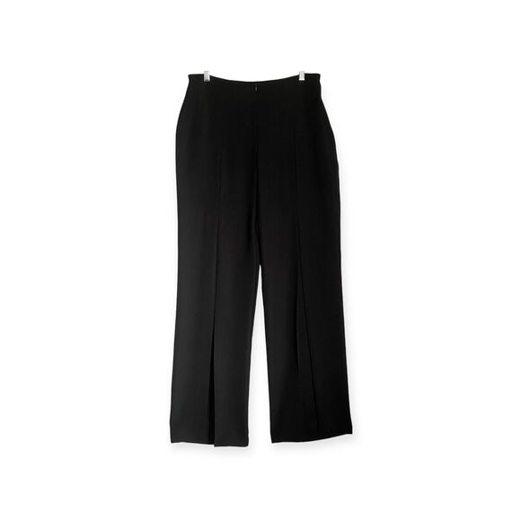 Joseph Ribkoff Dress Pants 8 Black High Rise Wide Leg Flowing Designer Nautical - Picture 1 of 15